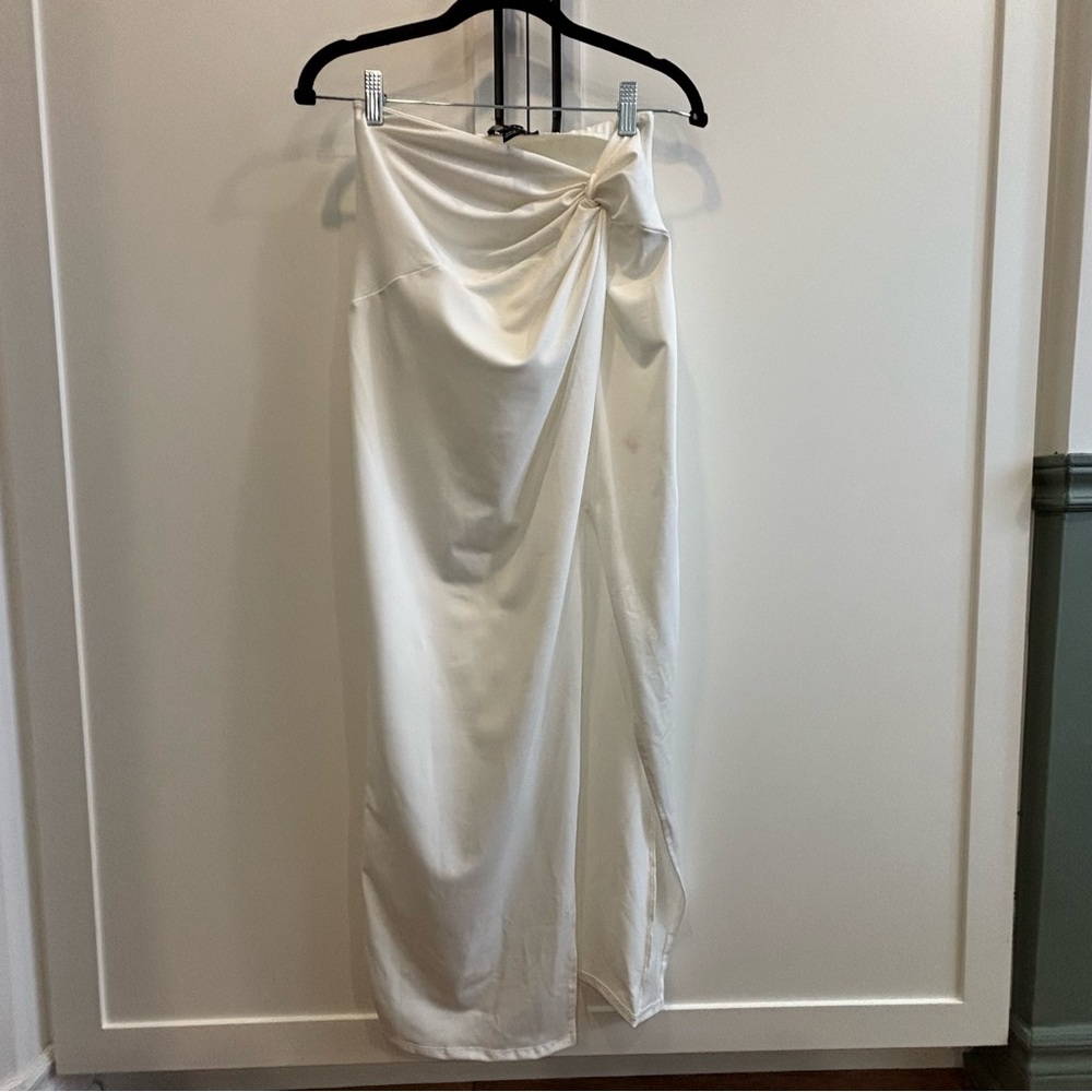 New Look White Draped Skirt